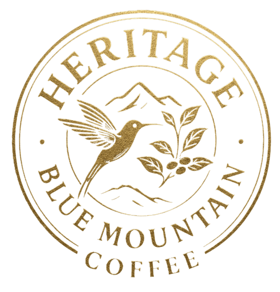 Heritage Blue Mountain Coffee Official Logo Whit
